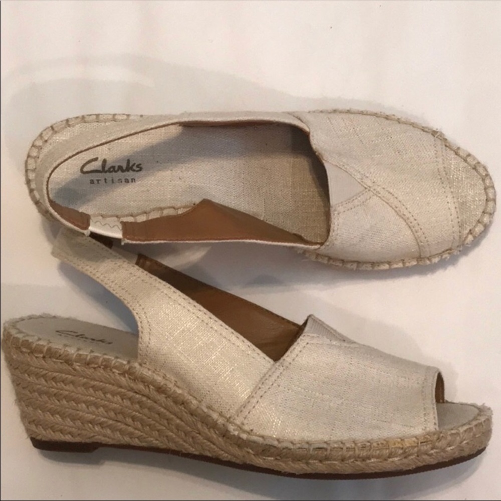 Clarks Artisan Petrina Peep-Toe Wedge Espadrilles